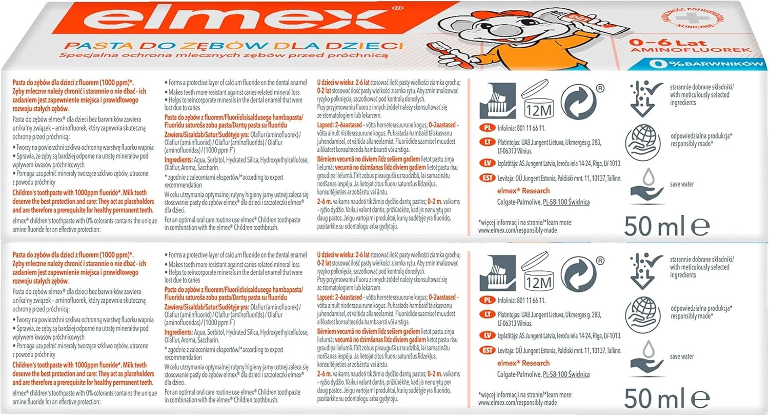 خمیر دندان کودک المکس 0-6 سال 2x50 میلی لیتر