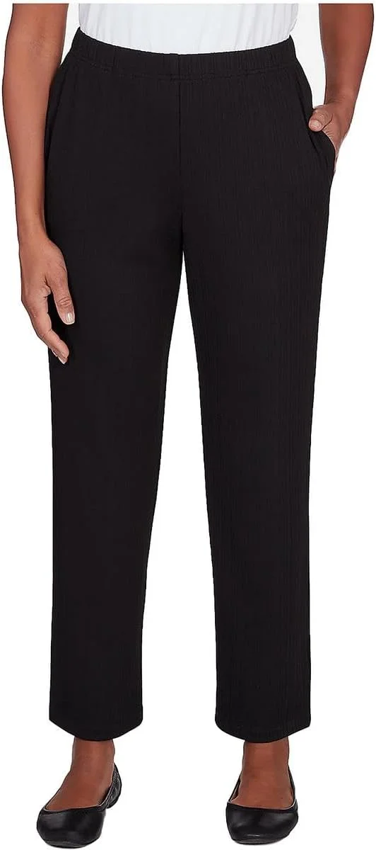 شلوار مشکی زنانه آلفرد دانر مدل Opposites Attract با بافت دنده ای شلوار مشکی زنانه آلفرد دانر مدل Opposites Attract با بافت دنده ای