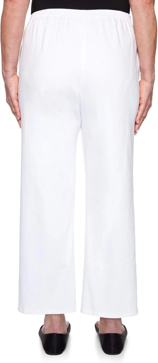 شلوار دنیم زنانه Alfred Dunner مدل Checkmate، سایز متوسط زنانه - سایز پتیت، سفید، 12 پتیت