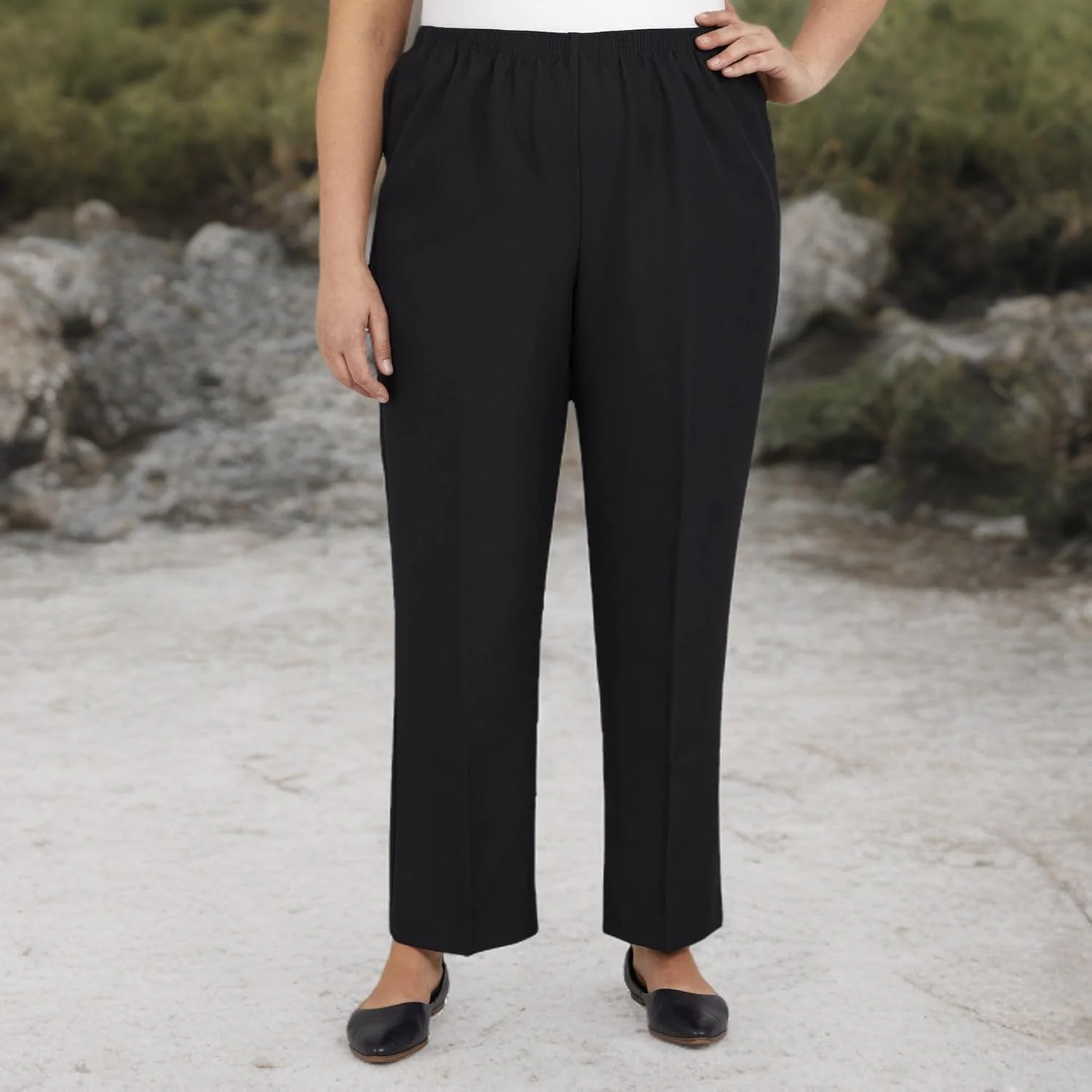 شلوار زنانه سایز بزرگ آلفرد دانر، پلی استر، مشکی، سایز 22 شلوار زنانه سایز بزرگ آلفرد دانر، پلی استر، مشکی، سایز 22