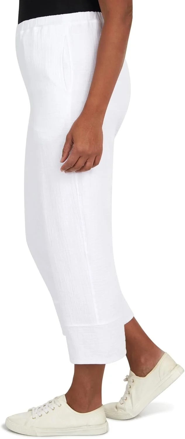 شلوار زنانه پاچه گشاد سایز کوچک آلفرد دانر مدل Nautical، سایز 10P، سفید