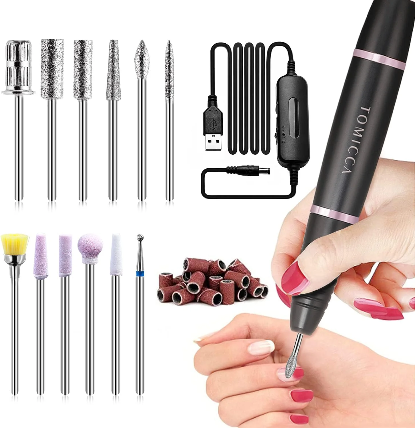 دستگاه سوهان برقی ناخن قابل حمل تومیکا، ست سوهان برقی ناخن 12 در 1، سوهان ناخن برقی حرفه ای 20000 دور در دقیقه، مناسب برای ناخن های اکریلیک، ناخن های ژلی، مانیکور، پدیکور، دستگاه پولیش برای استفاده در خانه و سالن دستگاه سوهان برقی ناخن قابل حمل تومیکا، ست سوهان برقی ناخن 12 در 1، سوهان ناخن برقی حرفه ای 20000 دور در دقیقه، مناسب برای ناخن های اکریلیک، ناخن های ژلی، مانیکور، پدیکور، دستگاه پولیش برای استفاده در خانه و سالن