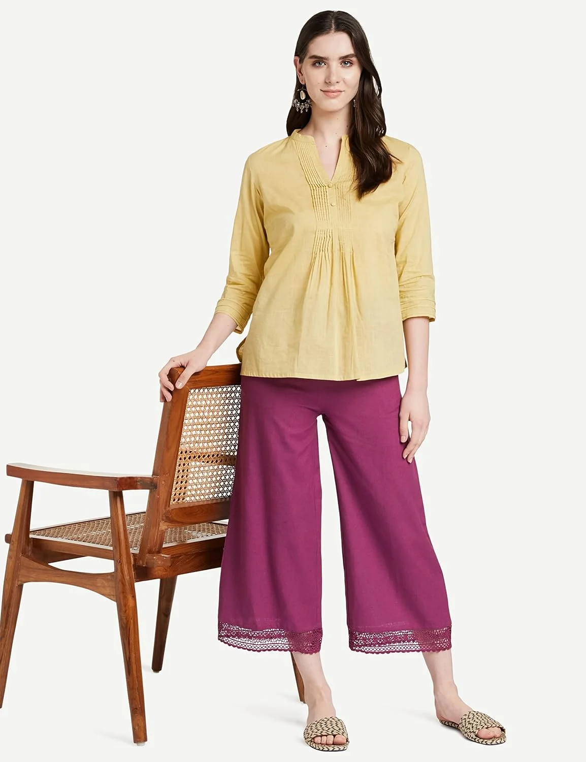 برند آمازون - شلوار پالازو نخی زنانه تاواسیا برند آمازون - شلوار پالازو نخی زنانه تاواسیا