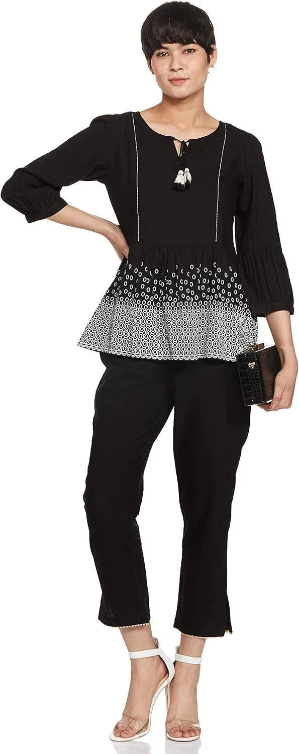 برند آمازون - شلوار کتان زنانه باریک و غیر رسمی Tavasya (209_مشکی_XXL) برند آمازون - شلوار کتان زنانه باریک و غیر رسمی Tavasya (209_مشکی_XXL)