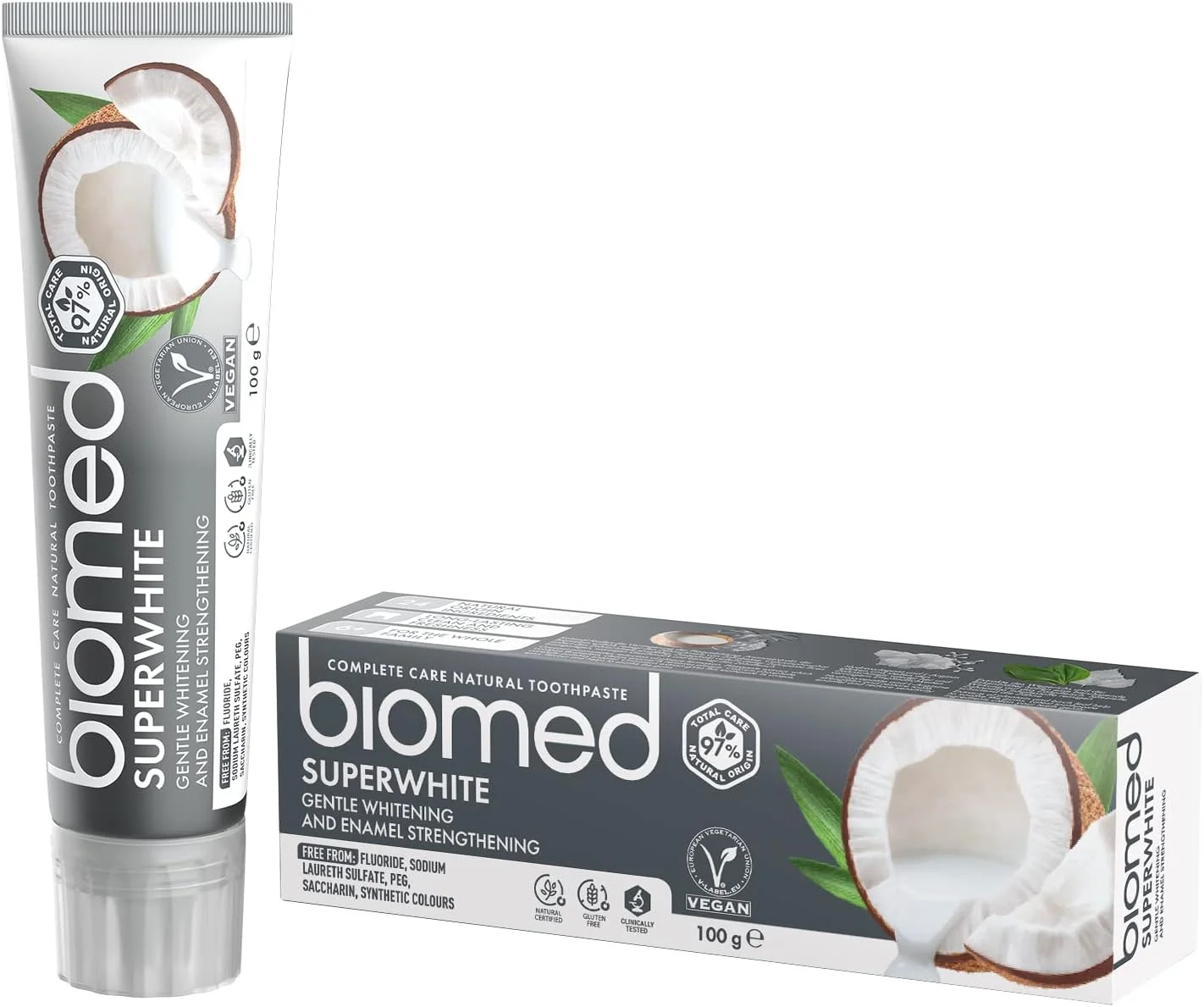 خمیر دندان سفید کننده ملایم نارگیل Biomed Superwhite 100 گرم