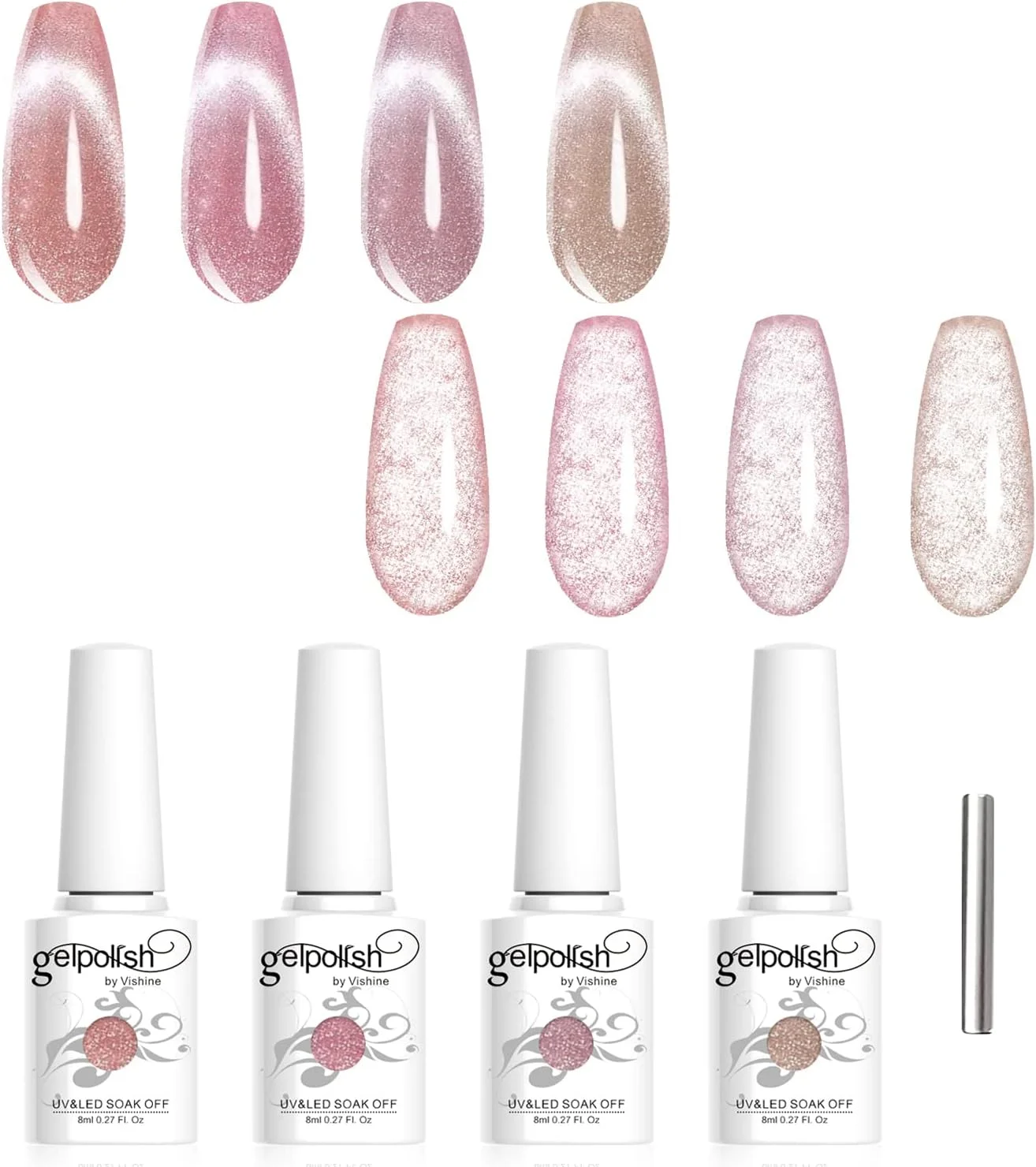 ست لاک ژل ناخن چشم گربه ای اکلیلی ویشین، 4 رنگ به همراه آهنربا برای ایجاد طرح های هولوگرافیک چشم گربه ای، مناسب برای مانیکور ژلی سالنی و طراحی ناخن در خانه، 8 میلی لیتر ست لاک ژل ناخن چشم گربه ای اکلیلی ویشین، 4 رنگ به همراه آهنربا برای ایجاد طرح های هولوگرافیک چشم گربه ای، مناسب برای مانیکور ژلی سالنی و طراحی ناخن در خانه، 8 میلی لیتر