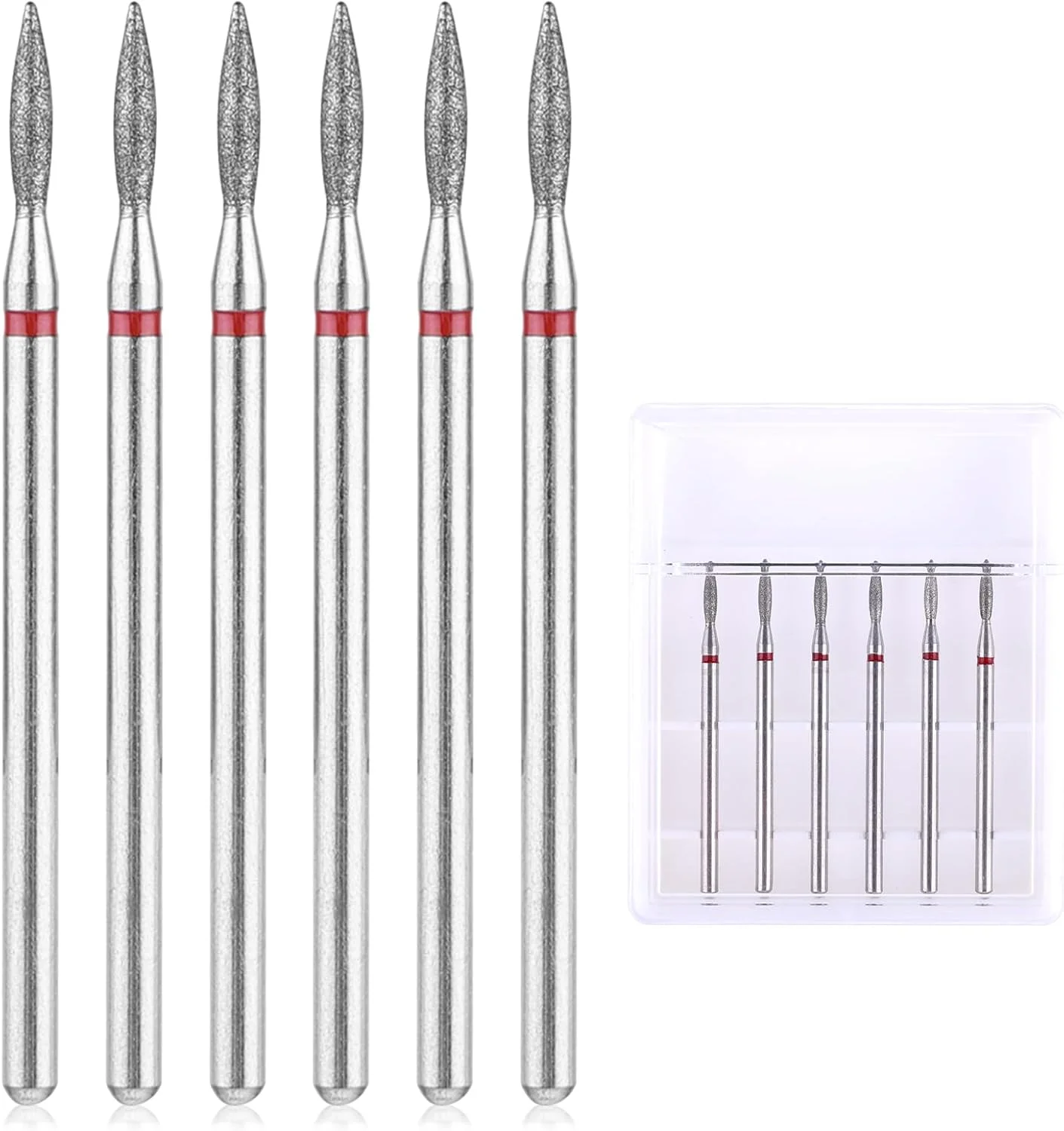 مجموعه 6 عددی سر سوهان مانیکور YUXIANLB، ست سر سوهان الماسه ناخن با جعبه، ابزار حرفه ای مانیکور 3/32 اینچ، سر سوهان کاربید شعله ای برای تمیز کردن کوتیکول ناخن مناسب برای استفاده در منزل و سالن مجموعه 6 عددی سر سوهان مانیکور YUXIANLB، ست سر سوهان الماسه ناخن با جعبه، ابزار حرفه ای مانیکور 3/32 اینچ، سر سوهان کاربید شعله ای برای تمیز کردن کوتیکول ناخن مناسب برای استفاده در منزل و سالن