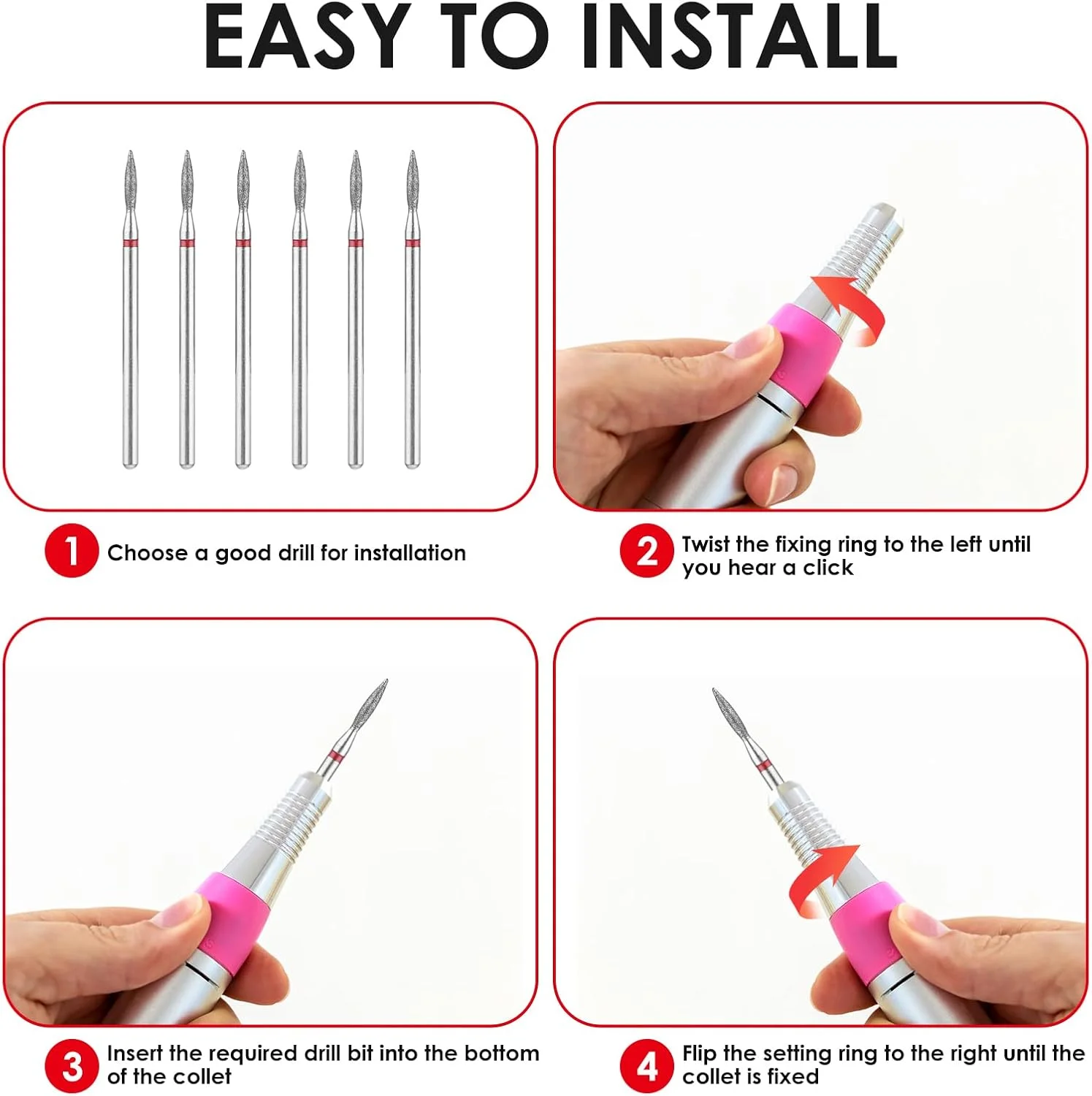 مجموعه 6 عددی سر سوهان مانیکور YUXIANLB، ست سر سوهان الماسه ناخن با جعبه، ابزار حرفه ای مانیکور 3/32 اینچ، سر سوهان کاربید شعله ای برای تمیز کردن کوتیکول ناخن مناسب برای استفاده در منزل و سالن مجموعه 6 عددی سر سوهان مانیکور YUXIANLB، ست سر سوهان الماسه ناخن با جعبه، ابزار حرفه ای مانیکور 3/32 اینچ، سر سوهان کاربید شعله ای برای تمیز کردن کوتیکول ناخن مناسب برای استفاده در منزل و سالن