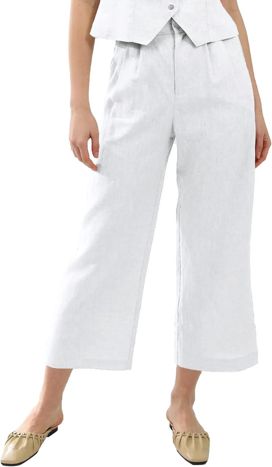 شلوار زنانه آمازییو، پاچه گشاد، راسته، قد مچ، شلوار کژوال شلوار زنانه آمازییو، پاچه گشاد، راسته، قد مچ، شلوار کژوال