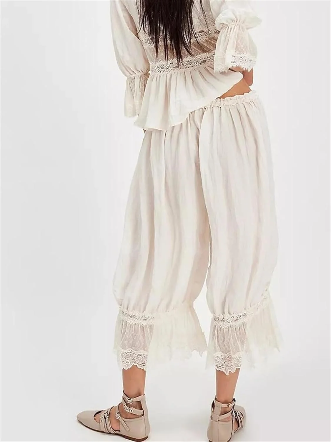 شلوارک زنانه Alyweatry، شلوار گشاد بلند چین دار، کمر کشی، تکه دوزی توری، شلوار زیردامنی کوتاه، مناسب استایل خیابانی شلوارک زنانه Alyweatry، شلوار گشاد بلند چین دار، کمر کشی، تکه دوزی توری، شلوار زیردامنی کوتاه، مناسب استایل خیابانی