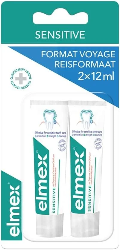 خمیر دندان مناسب دندان های حساس Elmex، بسته مسافرتی 2 عدد 12 میلی لیتری