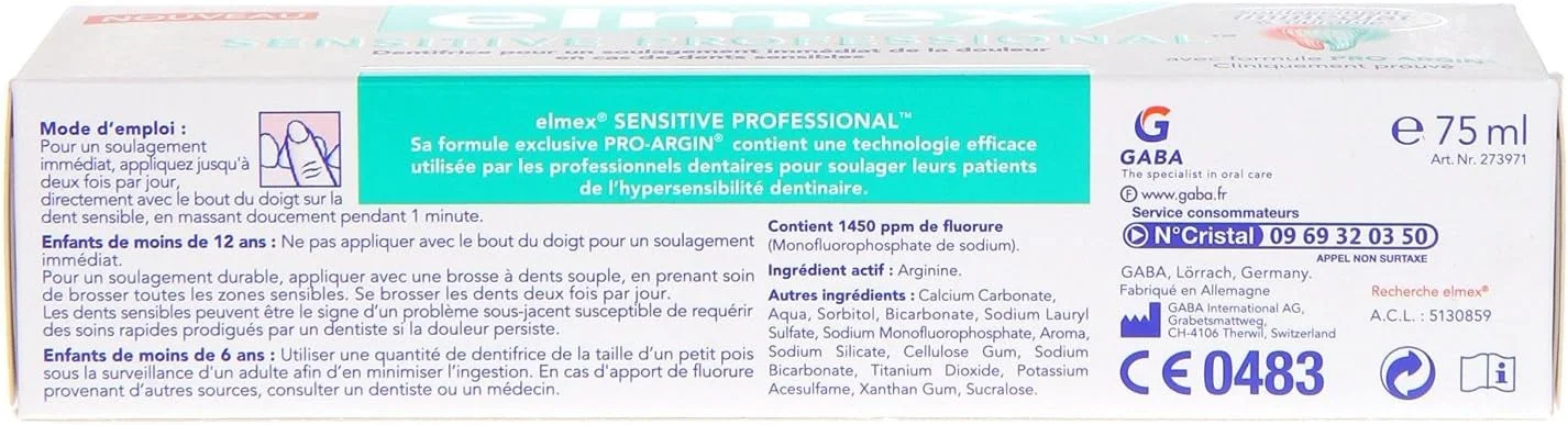 خمیر دندان профессиональный чувствительный Elmex حجم 75 میلی لیتر خمیر دندان профессиональный чувствительный Elmex حجم 75 میلی لیتر