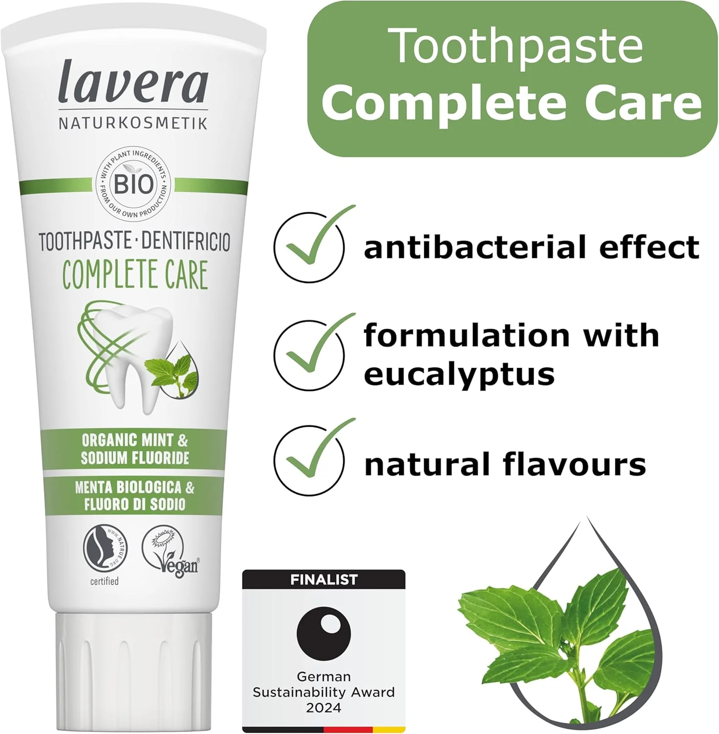 خمیر دندان کامل لورآ با نعناع ارگانیک و فلوراید ۷۵ میلی لیتر خمیر دندان کامل لورآ با نعناع ارگانیک و فلوراید ۷۵ میلی لیتر