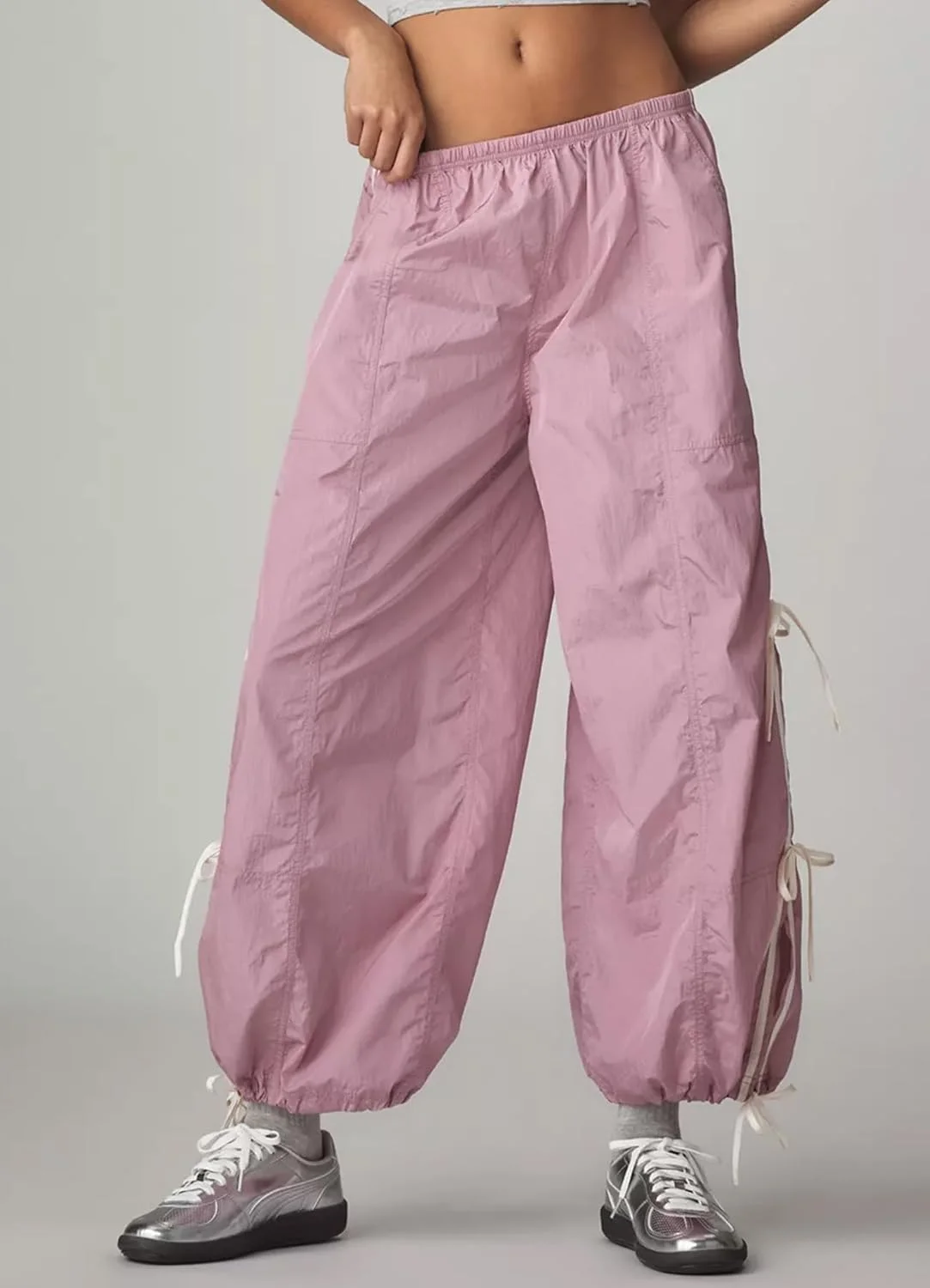 شلوار ترَک زنانه Anoumcy با پاپیون در پهلو، مناسب تابستان، سبک، گشاد، شلوار راحتی Y2K با جیب شلوار ترَک زنانه Anoumcy با پاپیون در پهلو، مناسب تابستان، سبک، گشاد، شلوار راحتی Y2K با جیب