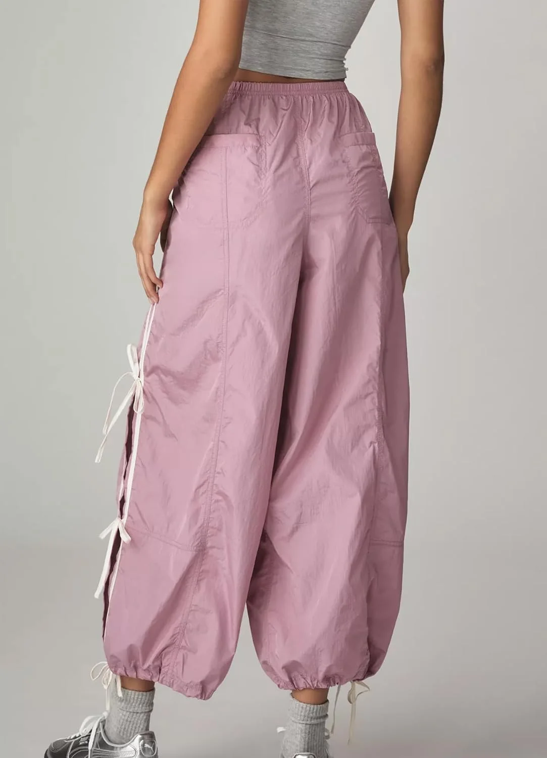 شلوار ترَک زنانه Anoumcy با پاپیون در پهلو، مناسب تابستان، سبک، گشاد، شلوار راحتی Y2K با جیب شلوار ترَک زنانه Anoumcy با پاپیون در پهلو، مناسب تابستان، سبک، گشاد، شلوار راحتی Y2K با جیب