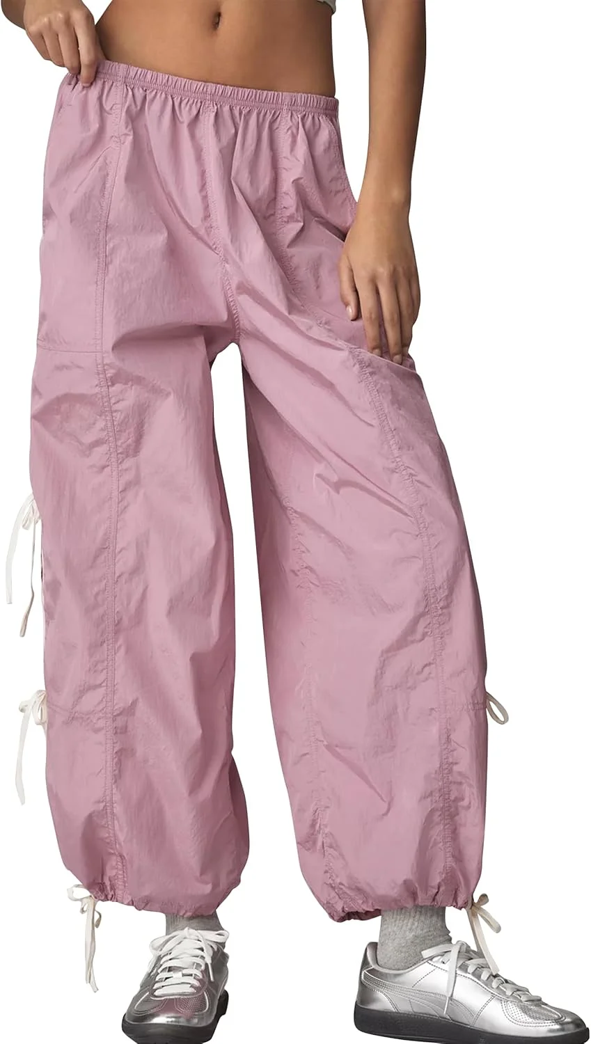 شلوار ترَک زنانه Anoumcy با پاپیون در پهلو، مناسب تابستان، سبک، گشاد، شلوار راحتی Y2K با جیب شلوار ترَک زنانه Anoumcy با پاپیون در پهلو، مناسب تابستان، سبک، گشاد، شلوار راحتی Y2K با جیب