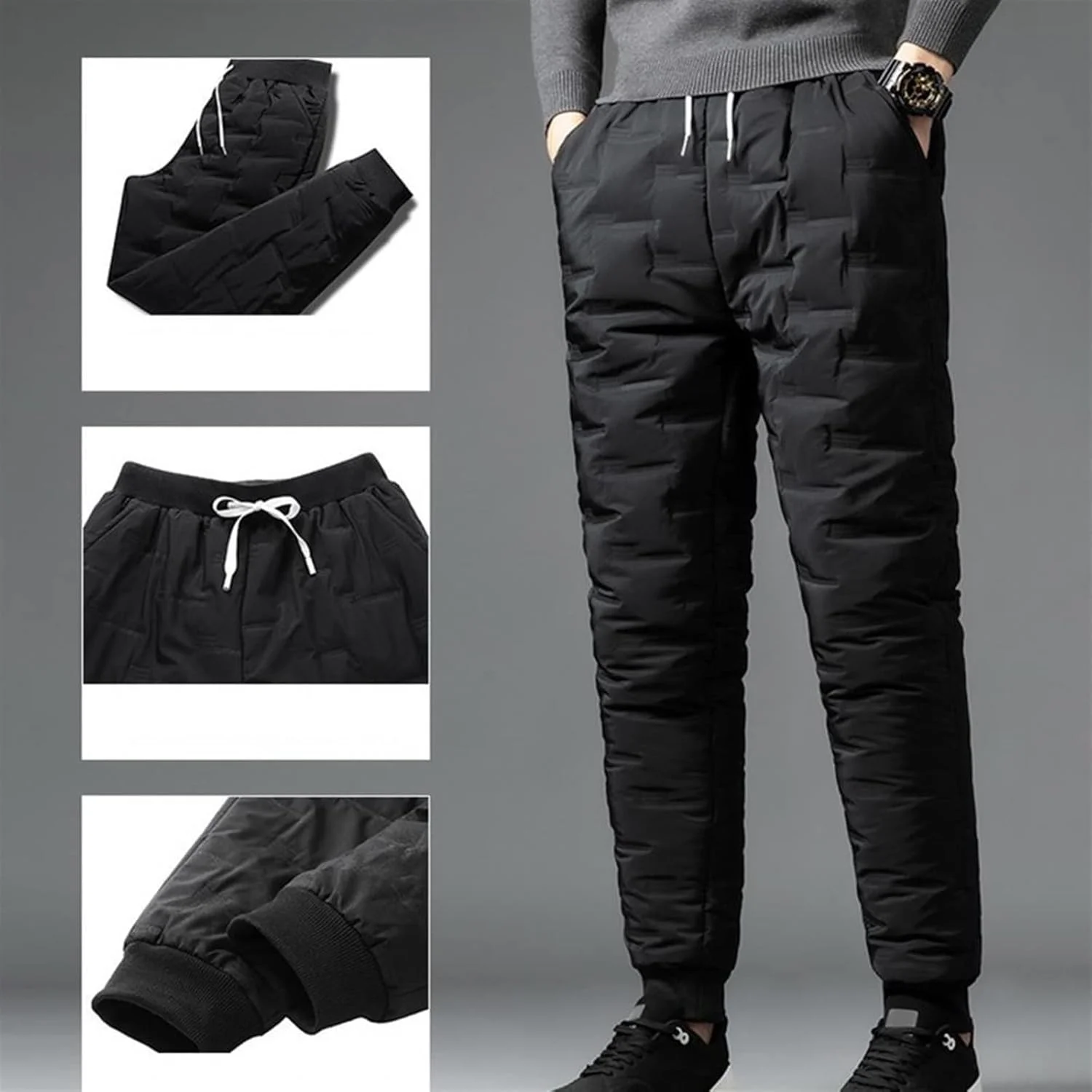 شلوار زنانه BEABAG، شلوار زمستانی زنانه، شلوار مردانه، کمر کشی، ضد سرما، فاق متوسط، آستر مخملی (رنگ: Hortel، سایز: M)