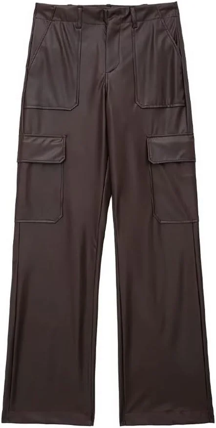 شلوار زنانه BEABAG مدل جیب دار وصله ای، کمر بلند، زیپ دار، شلوار زنانه غیر رسمی با بافت ساتن ابریشمی مناسب محل کار (سایز: S) شلوار زنانه BEABAG مدل جیب دار وصله ای، کمر بلند، زیپ دار، شلوار زنانه غیر رسمی با بافت ساتن ابریشمی مناسب محل کار (سایز: S)