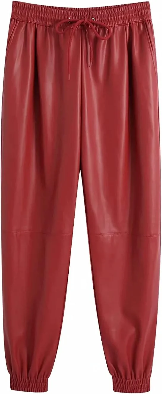 شلوار زنانه BEABAG، شلوار چرمی زنانه، شلوار پاییزی زنانه، شلوار مشکی کمر بلند، شلوار چرم مصنوعی با بند کشی (رنگ: آبی تیره، سایز: متوسط) شلوار زنانه BEABAG، شلوار چرمی زنانه، شلوار پاییزی زنانه، شلوار مشکی کمر بلند، شلوار چرم مصنوعی با بند کشی (رنگ: آبی تیره، سایز: متوسط)