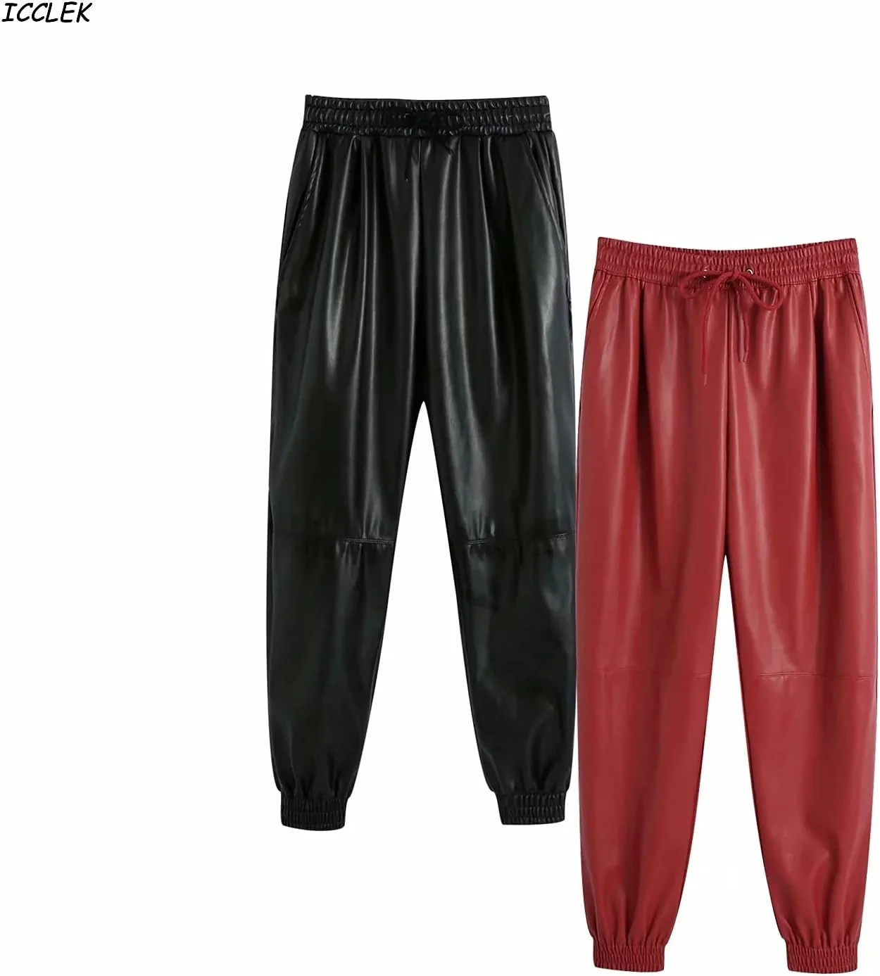 شلوار زنانه BEABAG، شلوار چرمی زنانه، شلوار پاییزی زنانه، شلوار مشکی کمر بلند، شلوار چرم مصنوعی با بند قرمز (رنگ: Hortelã، سایز: Small) شلوار زنانه BEABAG، شلوار چرمی زنانه، شلوار پاییزی زنانه، شلوار مشکی کمر بلند، شلوار چرم مصنوعی با بند قرمز (رنگ: Hortelã، سایز: Small)