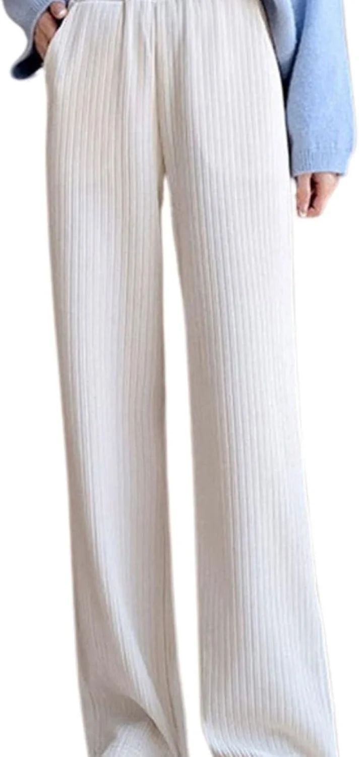 شلوار زنانه BEABAG، شلوار غیر رسمی زنانه، بافتنی دنده ای، پشمی بلند هارون، شلوار نخی نرم، بافتنی دنده ای، شلوار راحت پا گشاد (رنگ: سفید، سایز: EU-L 65-72Kg asia2xl) شلوار زنانه BEABAG، شلوار غیر رسمی زنانه، بافتنی دنده ای، پشمی بلند هارون، شلوار نخی نرم، بافتنی دنده ای، شلوار راحت پا گشاد (رنگ: سفید، سایز: EU-L 65-72Kg asia2xl)
