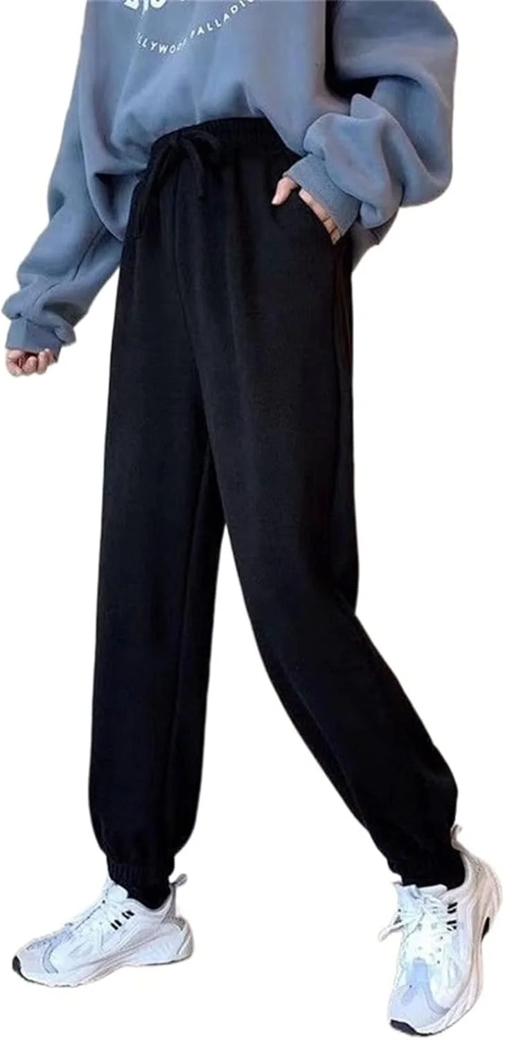 شلوار زنانه BEABAG، شلوار زنانه، ست شلوار بلند تا مچ پا با استایل خیابانی رترو، کمر بلند، ورودی های غیر رسمی ملایم (رنگ: Hortel، سایز: M)