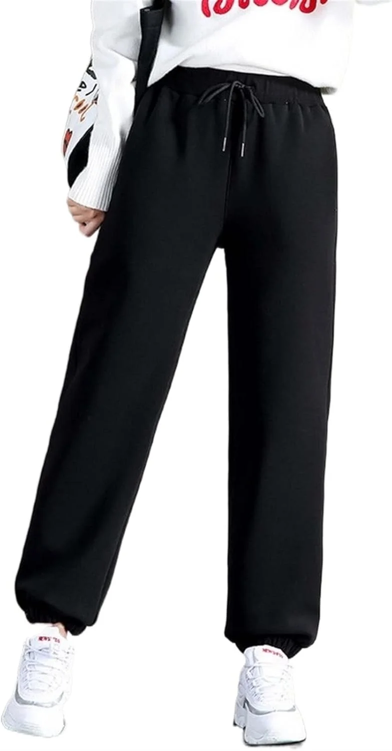 شلوار زنانه BEABAG مناسب زمستان، شلوار گرمکن پشمی ضخیم نخی زنانه، شلوار گرمکن راحت و غیر رسمی، شلوار غیر رسمی (رنگ: Hortel، سایز: XXL)