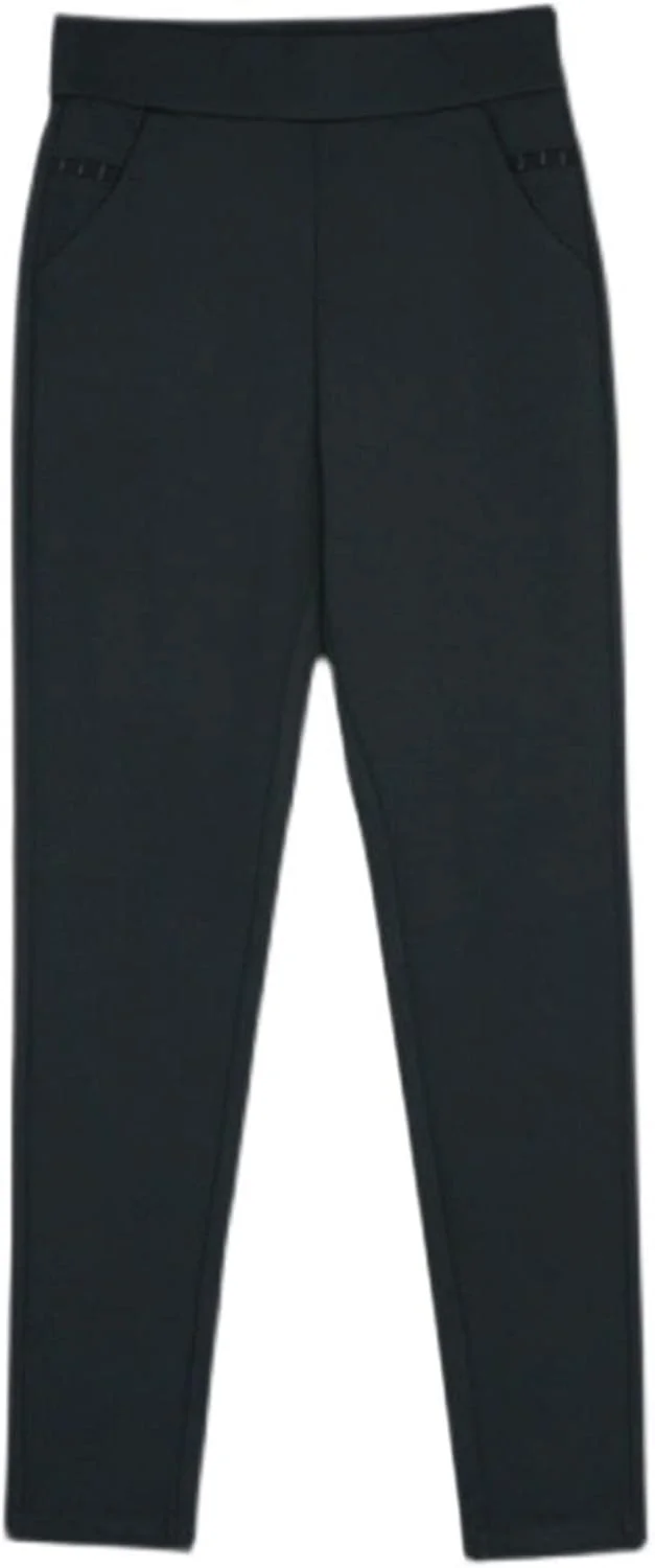 شلوار زنانه BEABAG، شلوار ضخیم زمستانی زنانه، شلوار مخملی گرم، شلوار کمر بلند کشی، شلوار غیر رسمی گشاد راسته (رنگ: Hortel، سایز: XL)