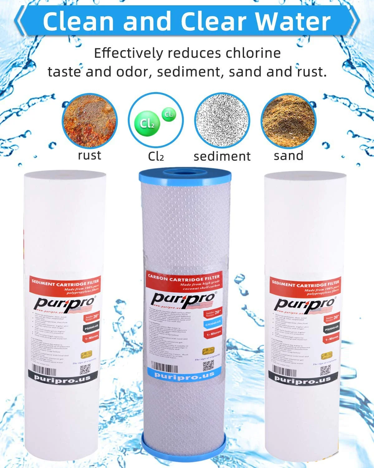 سیستم فیلتراسیون آب کل خانه پوری پرو جامبو با محفظه بیگ بلو و اتصال 1 اینچی به همراه آچار، 10 اینچ در 4.5 اینچ (ست فیلتر جایگزین) سیستم فیلتراسیون آب کل خانه پوری پرو جامبو با محفظه بیگ بلو و اتصال 1 اینچی به همراه آچار، 10 اینچ در 4.5 اینچ (ست فیلتر جایگزین)