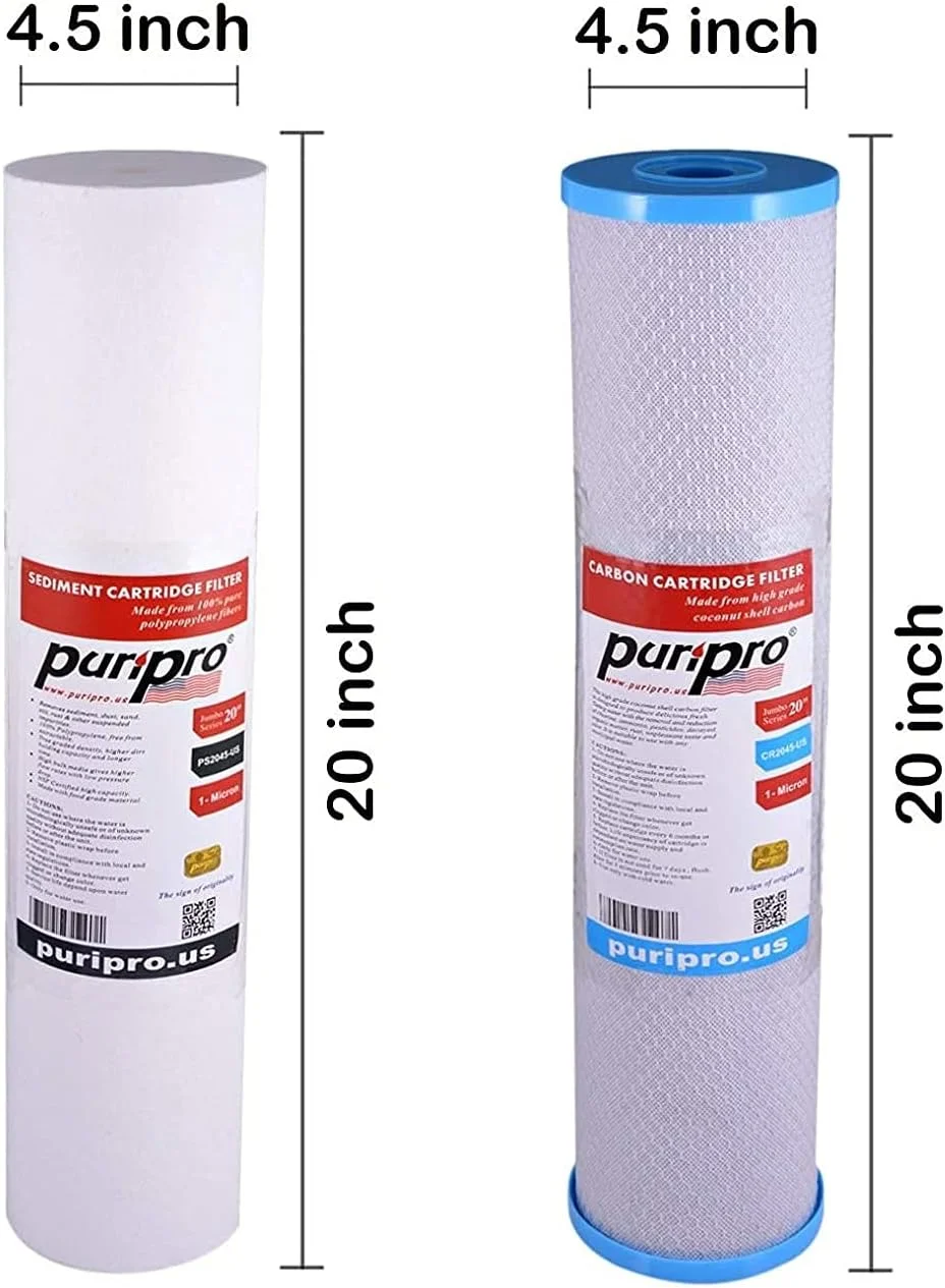 ست فیلتر جایگزین کارتریج فیلتر آب پوری پرو برای فیلتراسیون کل خانه، محفظه جامبو بیگ بلو برای ویلا و رستوران ها