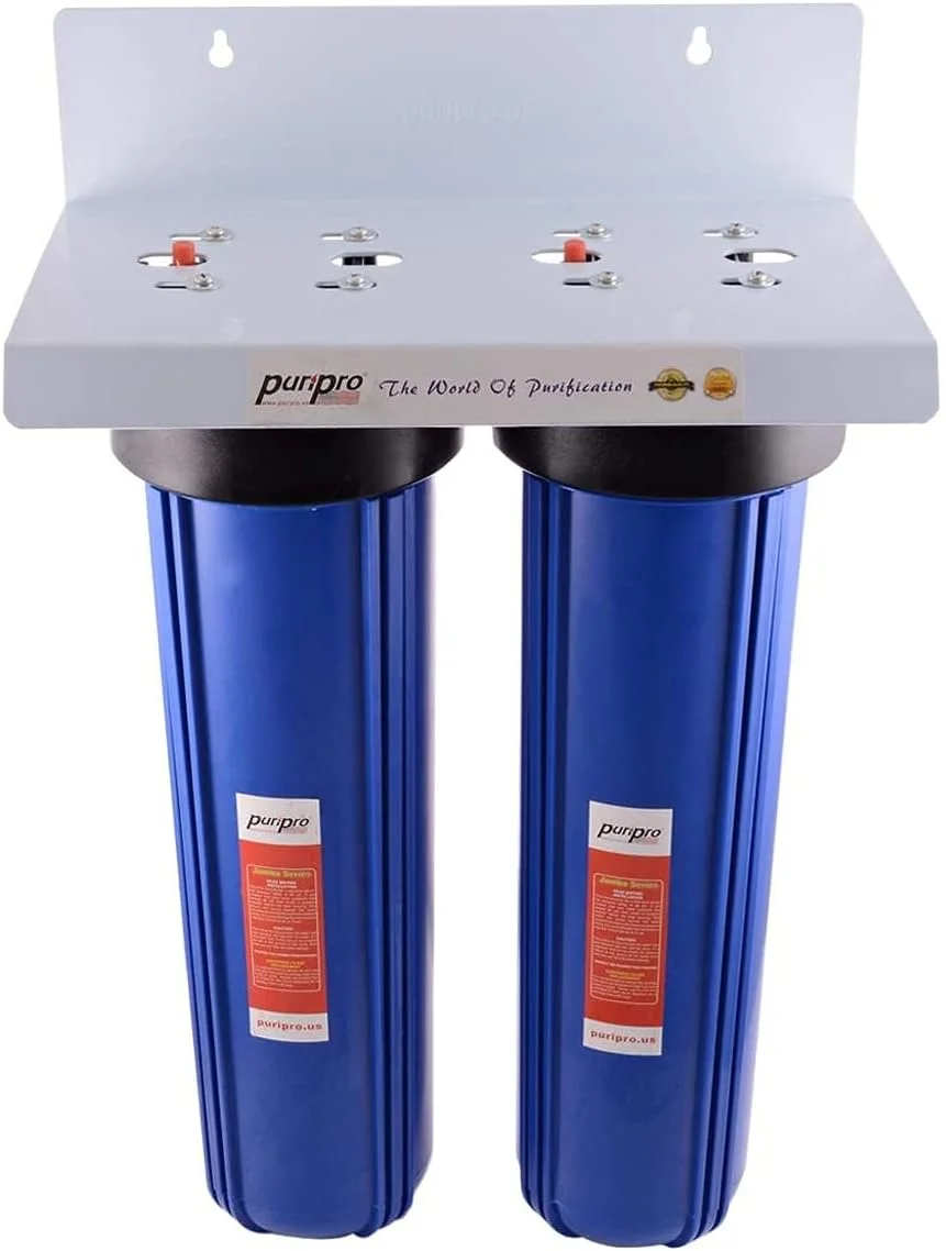 فیلتر کل خانه پوری پرو - 2 مرحله ای - سیستم فیلتراسیون آب جامبو 20 اینچی برای کل خانه با فیلترهای رسوب و کربن بلاک Big Blue فیلتر کل خانه پوری پرو - 2 مرحله ای - سیستم فیلتراسیون آب جامبو 20 اینچی برای کل خانه با فیلترهای رسوب و کربن بلاک Big Blue