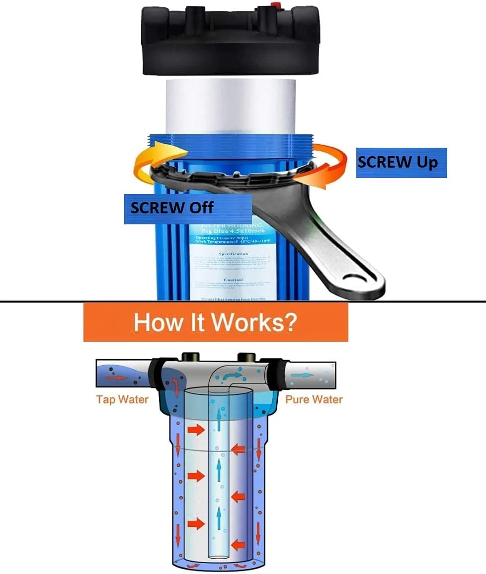فیلتر کل خانه پوری پرو - 2 مرحله ای - سیستم فیلتراسیون آب جامبو 20 اینچی برای کل خانه با فیلترهای رسوب و کربن بلاک Big Blue فیلتر کل خانه پوری پرو - 2 مرحله ای - سیستم فیلتراسیون آب جامبو 20 اینچی برای کل خانه با فیلترهای رسوب و کربن بلاک Big Blue