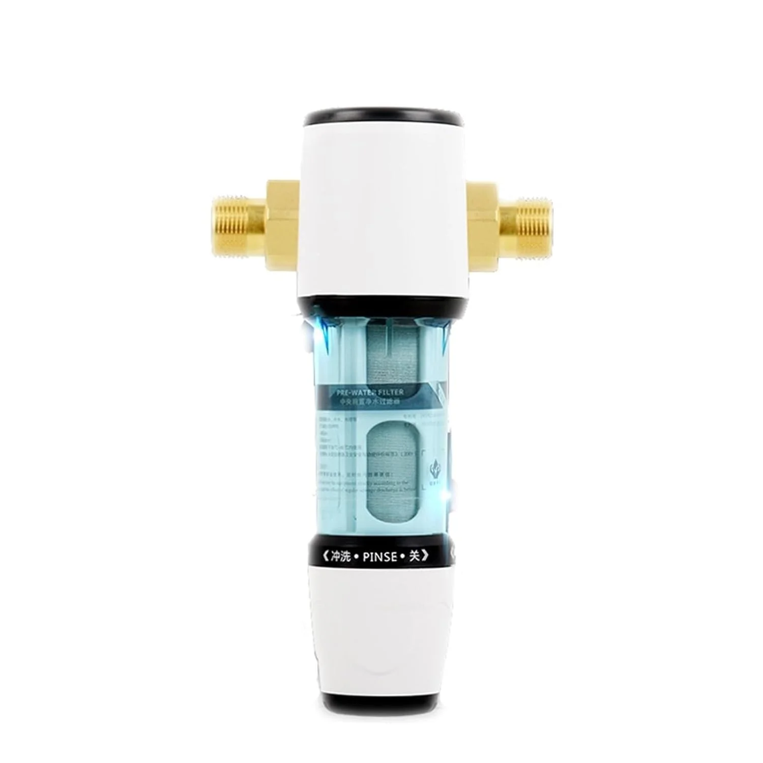 سیستم فیلتراسیون آب پیش فیلتر بکواش اتوماتیک، فیلتر رسوب گیر اسپین داون کل خانه، پیش تصفیه کننده 40 میکرومتر (رنگ: DN15، سایز: 1)