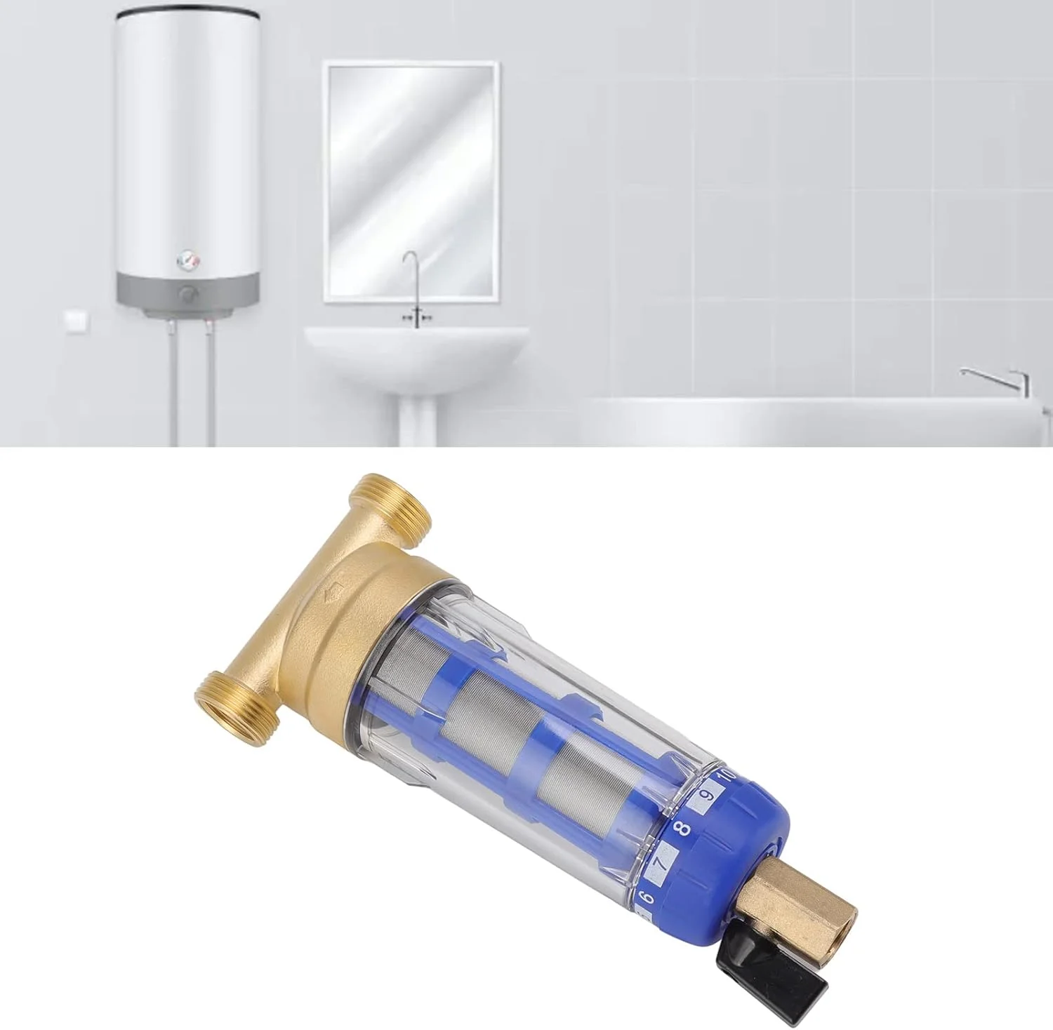 فیلتر رسوب گیر چرخشی کل خانه F&Y با سر مسی تصفیه شده