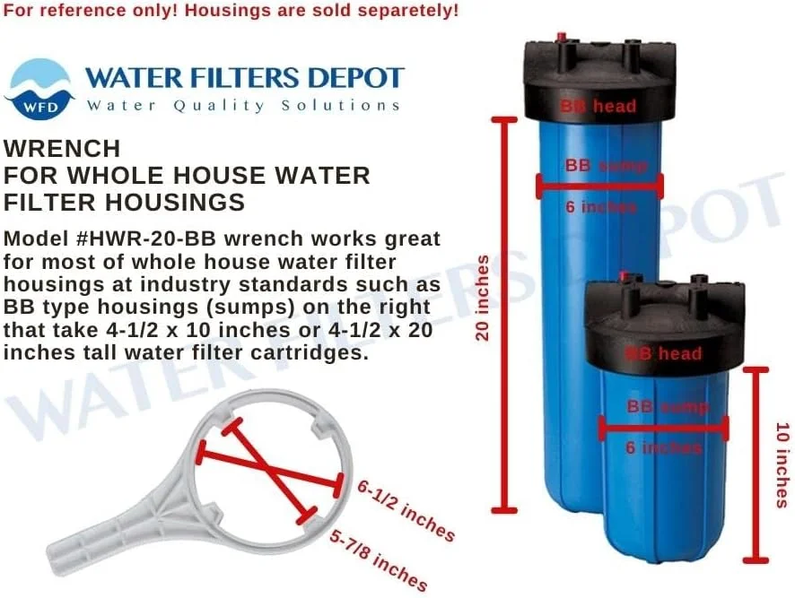 آچار کامل Water Filters Depot (WFD) HWR-20-BB برای تعویض هوزینگ های Big Blue (BB) کل خانه آچار کامل Water Filters Depot (WFD) HWR-20-BB برای تعویض هوزینگ های Big Blue (BB) کل خانه