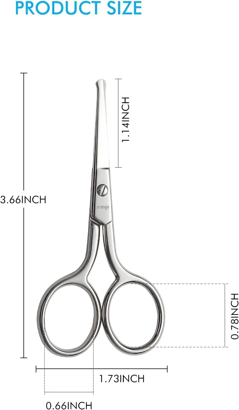 قیچی مانیکور ممتاز LIVINGO با نوک گرد، چند منظوره، استیل ضد زنگ، کیت زیبایی و پیرایش ناخن، ابرو، مژه، پوست خشک، موی بینی، 3.5 اینچ قیچی مانیکور ممتاز LIVINGO با نوک گرد، چند منظوره، استیل ضد زنگ، کیت زیبایی و پیرایش ناخن، ابرو، مژه، پوست خشک، موی بینی، 3.5 اینچ