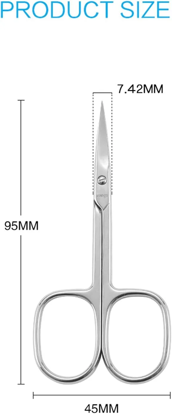 قیچی مانیکور ممتاز LIVINGO، چند منظوره، استیل ضد زنگ، کیت زیبایی پدیکور و مانیکور برای ناخن، ابرو، مژه، پوست خشک، تیغه خمیده 3.5 اینچ قیچی مانیکور ممتاز LIVINGO، چند منظوره، استیل ضد زنگ، کیت زیبایی پدیکور و مانیکور برای ناخن، ابرو، مژه، پوست خشک، تیغه خمیده 3.5 اینچ