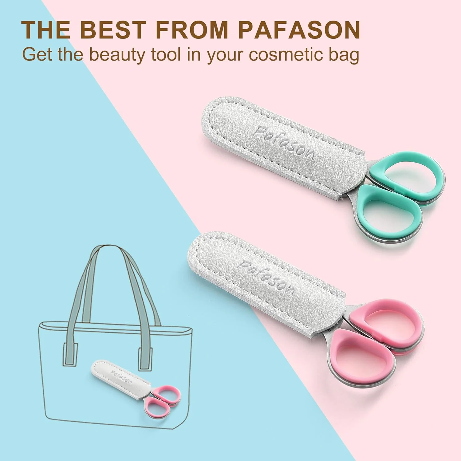 ست قیچی مانیکور ناخن خمیده و صاف استیل پافاسون با کیف چرمی PU ممتاز، ابزار چند منظوره پدیکور و زیبایی برای ناخن و پوست خشک ست قیچی مانیکور ناخن خمیده و صاف استیل پافاسون با کیف چرمی PU ممتاز، ابزار چند منظوره پدیکور و زیبایی برای ناخن و پوست خشک