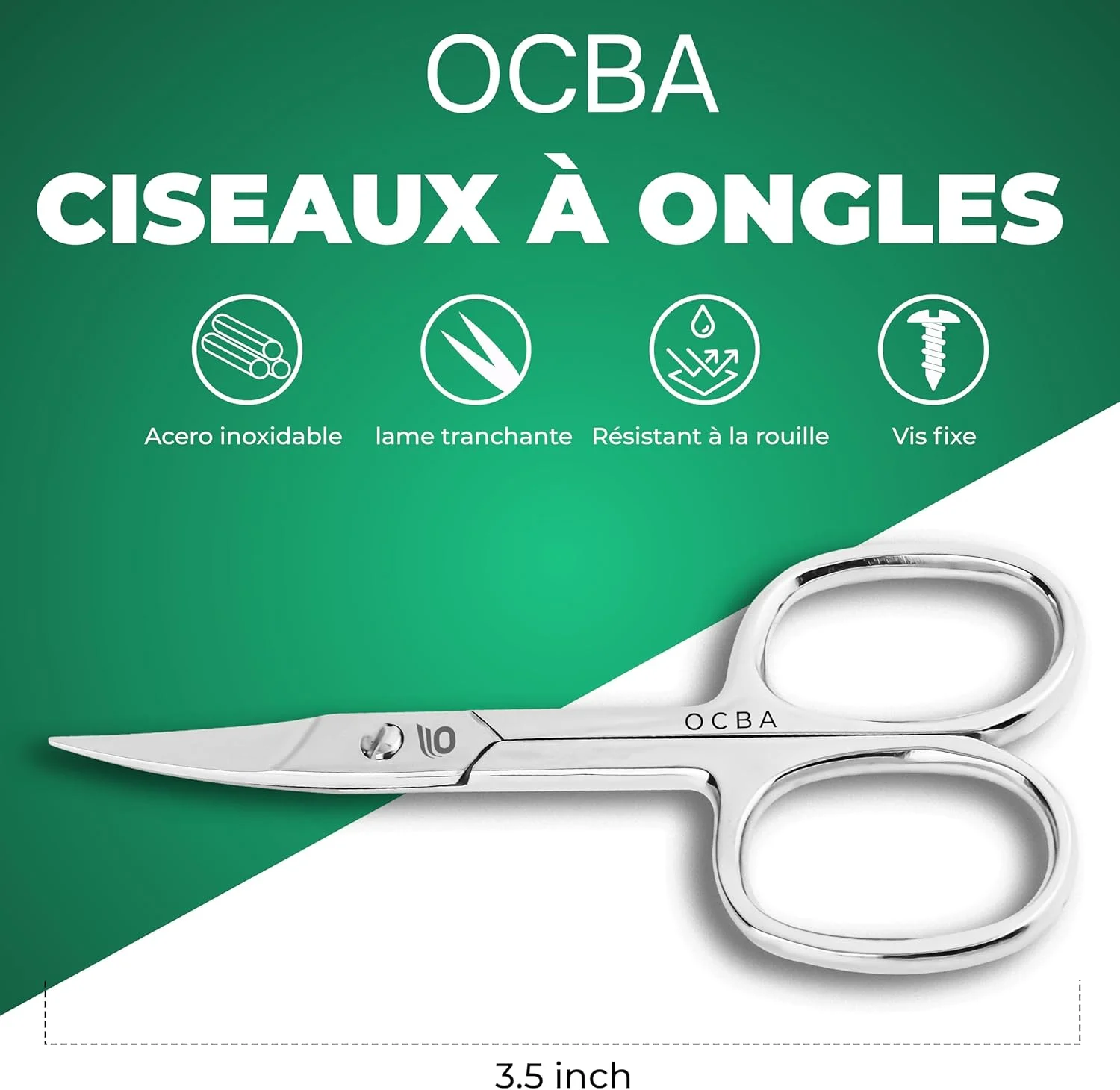 قیچی ناخن و کوتیکول OCBA، استیل ضد زنگ حرفه ای، تیغه منحنی تیز، مناسب برای ناخن های ضخیم پا، مانیکور، پدیکور، ابرو، موی بینی و ریش، آقایان و بانوان قیچی ناخن و کوتیکول OCBA، استیل ضد زنگ حرفه ای، تیغه منحنی تیز، مناسب برای ناخن های ضخیم پا، مانیکور، پدیکور، ابرو، موی بینی و ریش، آقایان و بانوان