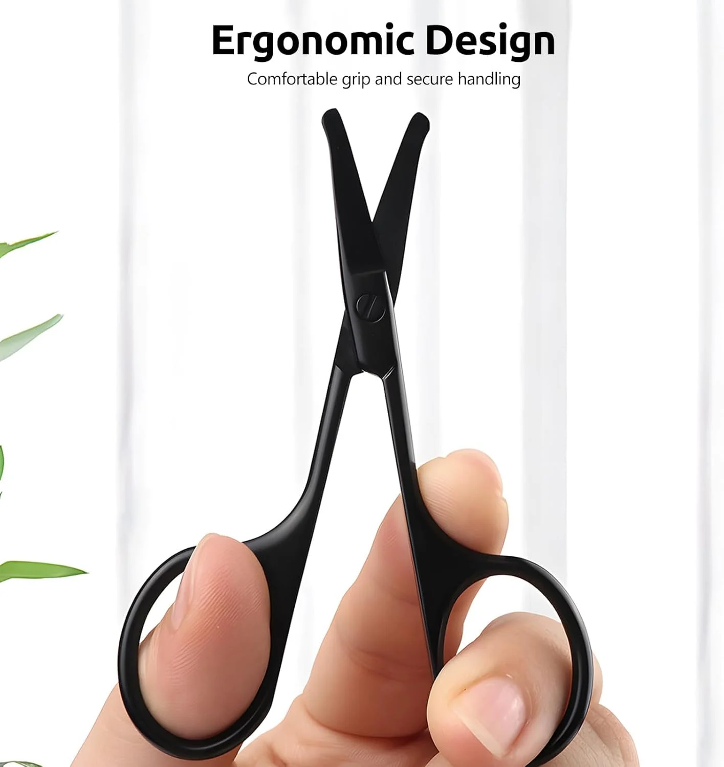 قیچی موی بینی ممتاز، 2 عدد تیغه ایمنی منحنی 3.75 اینچی با نوک گرد، قیچی ایمنی استیل ضد زنگ گرد برای اصلاح جزئیات کوچک موهای صورت، موهای گوش، ابرو، مشکی و نقره ای قیچی موی بینی ممتاز، 2 عدد تیغه ایمنی منحنی 3.75 اینچی با نوک گرد، قیچی ایمنی استیل ضد زنگ گرد برای اصلاح جزئیات کوچک موهای صورت، موهای گوش، ابرو، مشکی و نقره ای