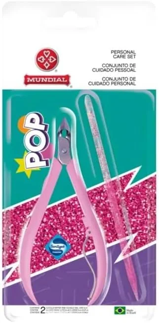ست مانیکور Mundial POP 751، ناخن گیر صورتی با دسته های ارگونومیک، میله اکریلیک دو سر اکلیلی ست مانیکور Mundial POP 751، ناخن گیر صورتی با دسته های ارگونومیک، میله اکریلیک دو سر اکلیلی
