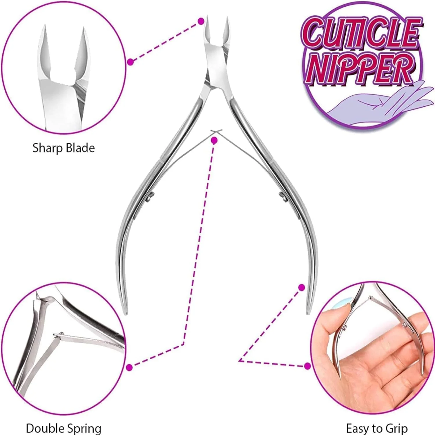ابزار حرفه ای پدیکور و مانیکور - ست ناخن گیر با عقب زننده کوتیکول، اسکراپر، سوهان ناخن و براق کننده ابزار حرفه ای پدیکور و مانیکور - ست ناخن گیر با عقب زننده کوتیکول، اسکراپر، سوهان ناخن و براق کننده