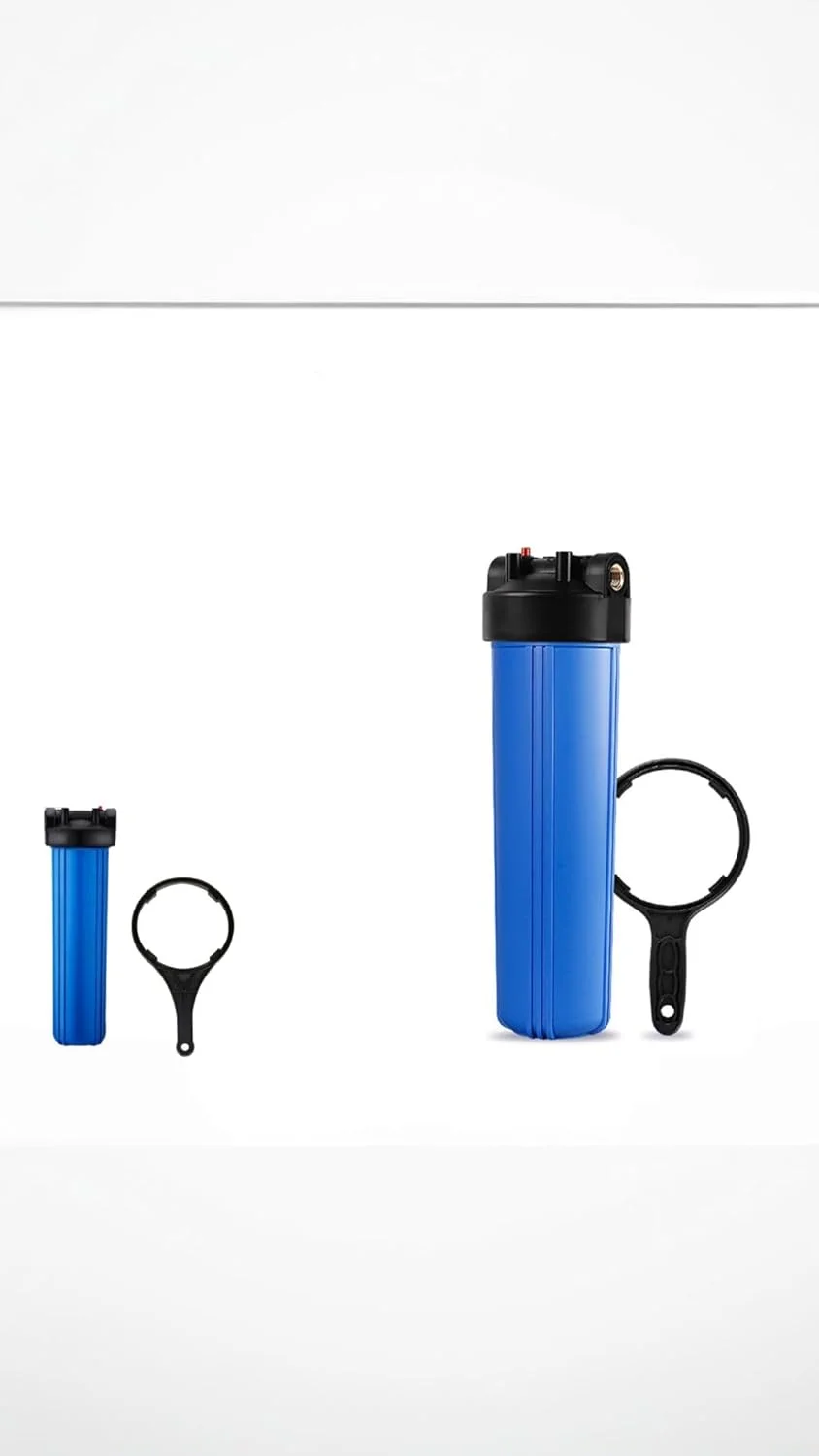 محفظه فیلتر آب کل خانه 20 اینچی Sweet seven - پورت برنجی 1 اینچی NPT، رنگ آبی، سازگار با فیلترهای 5.4x20 اینچی محفظه فیلتر آب کل خانه 20 اینچی Sweet seven - پورت برنجی 1 اینچی NPT، رنگ آبی، سازگار با فیلترهای 5.4x20 اینچی