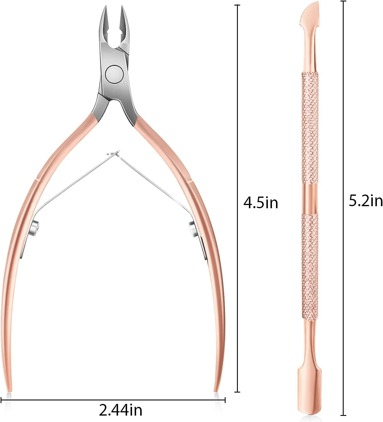 گوشت گیر ناخن KASTWAVE به همراه عقب زننده کوتیکول، از بین برنده کوتیکول حرفه ای، نیپر کوتیکول استیل ضد زنگ رنگین کمانی تیز و بادوام ابزار پدیکور مانیکور برای ناخن های دست و پا (رزگلد) گوشت گیر ناخن KASTWAVE به همراه عقب زننده کوتیکول، از بین برنده کوتیکول حرفه ای، نیپر کوتیکول استیل ضد زنگ رنگین کمانی تیز و بادوام ابزار پدیکور مانیکور برای ناخن های دست و پا (رزگلد)