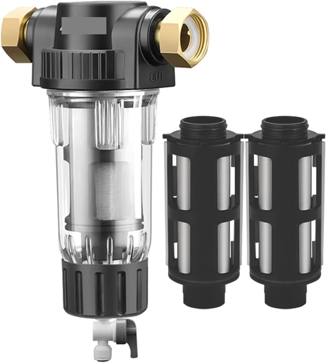 سیستم فیلتر آب LZFuiop، پیش فیلتر کل خانه، فیلتر رسوب چرخشی، سیستم تصفیه مرکزی، شستشوی معکوس، توری استیل ضد زنگ، چند منظوره (میزبان و 1 عدد فیلتر)