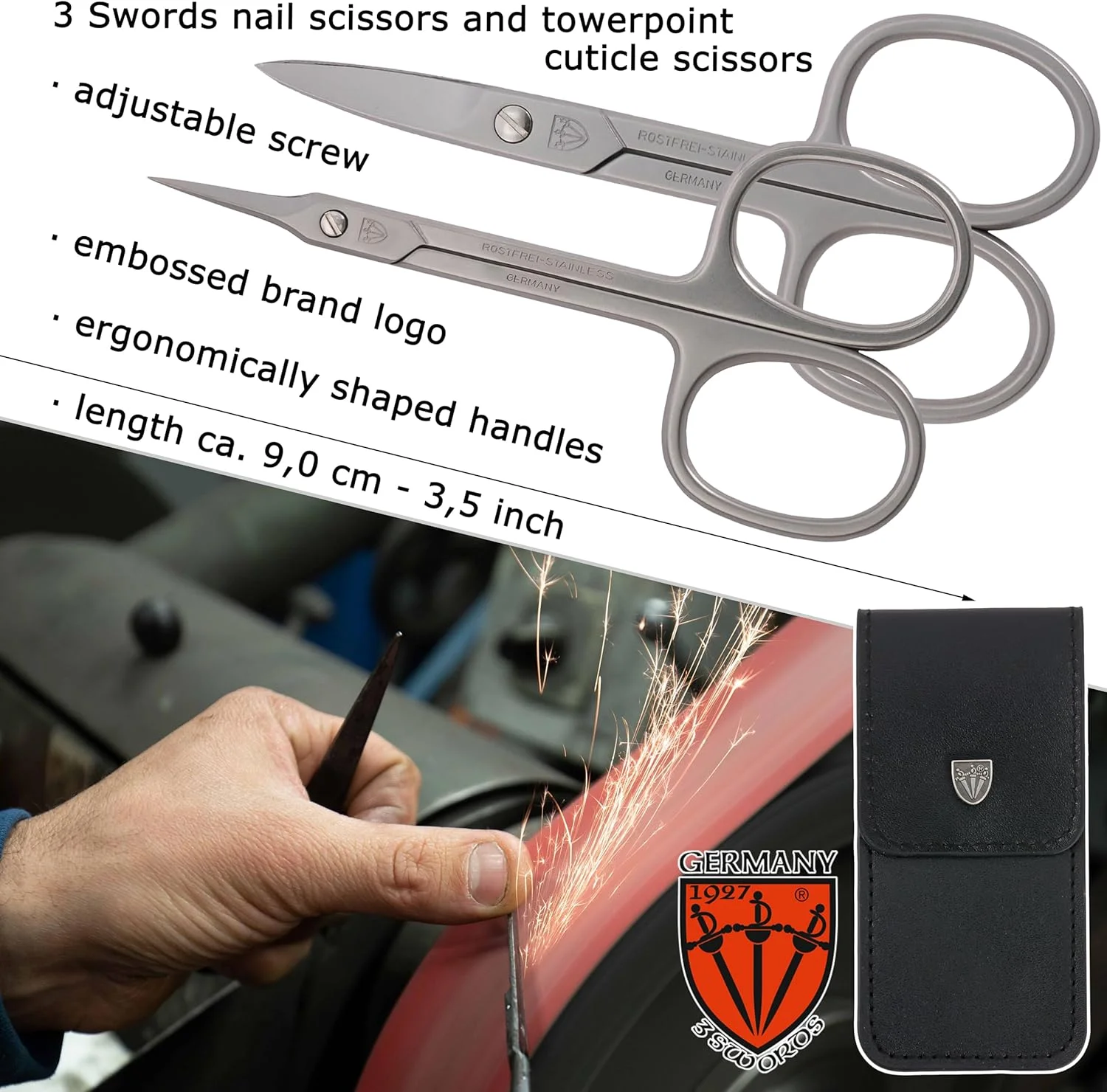 3 Swords Germany - قیچی ناخن و قیچی کوتیکول بسیار ظریف - MEGASET - فولاد ضد زنگ، بسیار تیز - ساخت آلمان 3 Swords Germany - قیچی ناخن و قیچی کوتیکول بسیار ظریف - MEGASET - فولاد ضد زنگ، بسیار تیز - ساخت آلمان