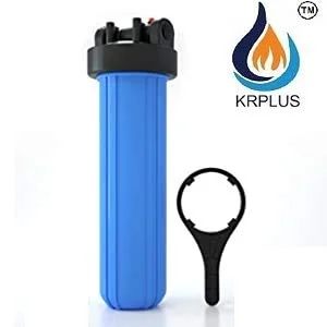 محفظه فیلتر آب خانگی جامبو بیگ بلو 20 اینچی KRPLUS (1 اینچ Bsp) به همراه جامبو اسپان (4.5 اینچ Od)، آچار (آبی)، شن محفظه فیلتر آب خانگی جامبو بیگ بلو 20 اینچی KRPLUS (1 اینچ Bsp) به همراه جامبو اسپان (4.5 اینچ Od)، آچار (آبی)، شن