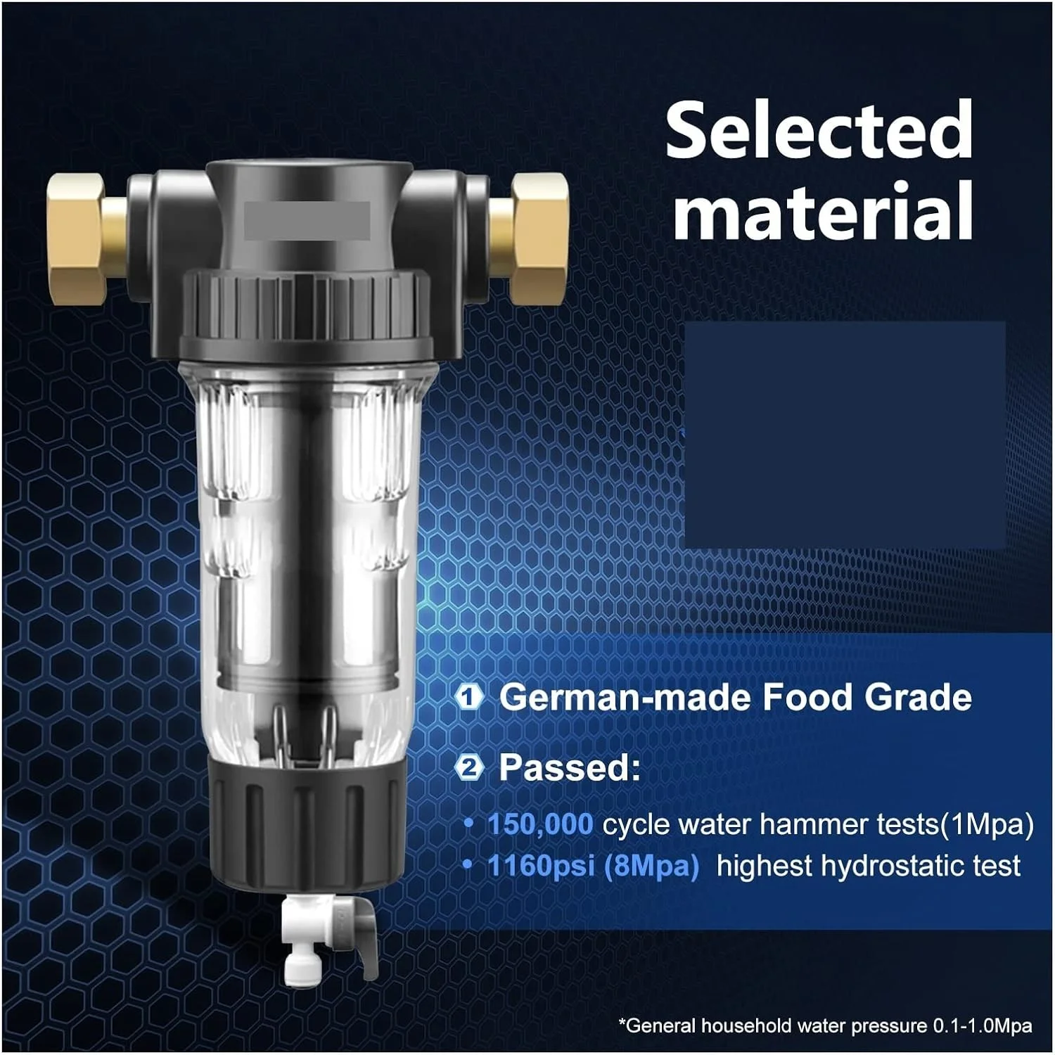 سیستم فیلتر آب LZFuiop، پیش فیلتر کل خانه، فیلتر رسوب چرخشی، سیستم تصفیه مرکزی، شستشوی معکوس، توری استیل ضد زنگ، چند منظوره (میزبان و 1 عدد فیلتر)