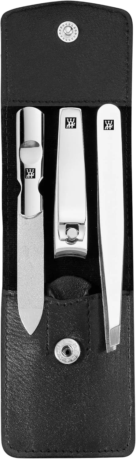 ست مانیکور 3 تکه جیبی چرمی Zwilling J. A. Henckels Inox Neat، مشکی
