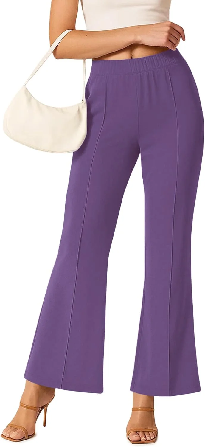 شلوار بوت‌لگ زنانه تابستانی، کمر بلند، کشی، سبک و راحت با تن‌خور جذاب